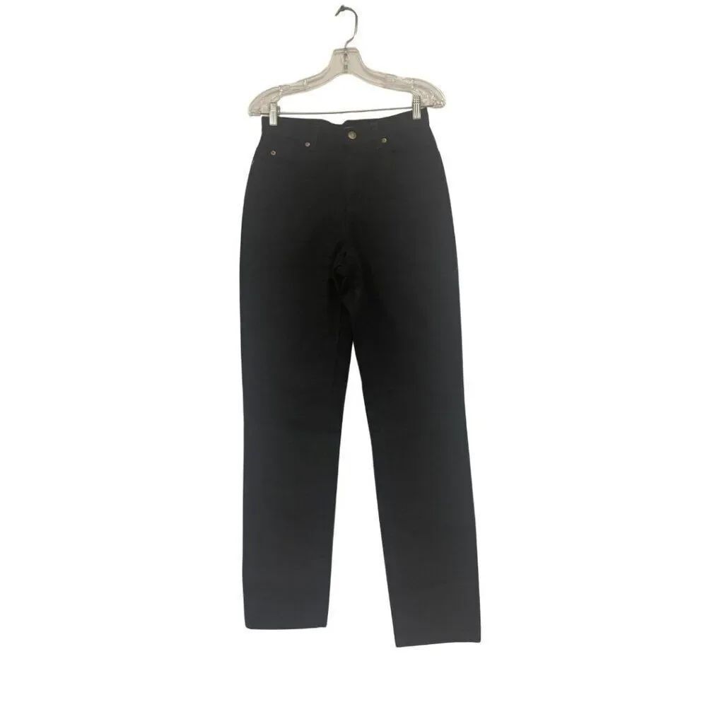 Liz Claiborne Womens Jeans Sz 6L Black Denim Classic Curved Hip Tapered Leg NWT